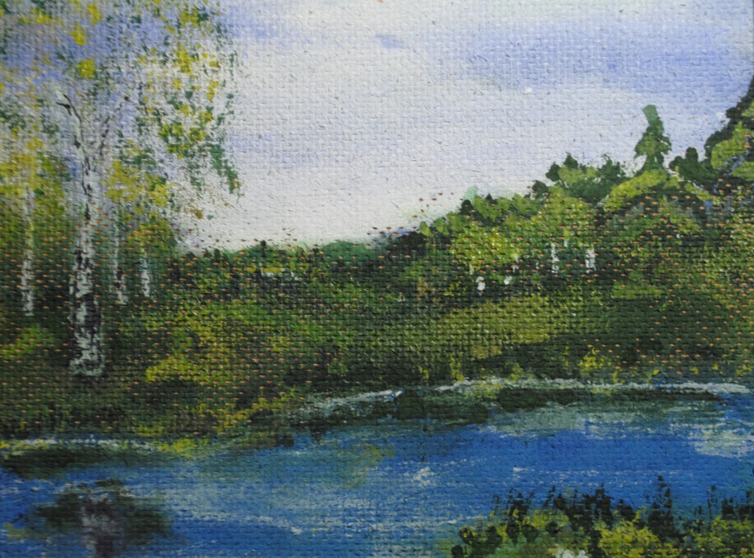 Birches at the Quiet Water — painting by Leonid Fedorets