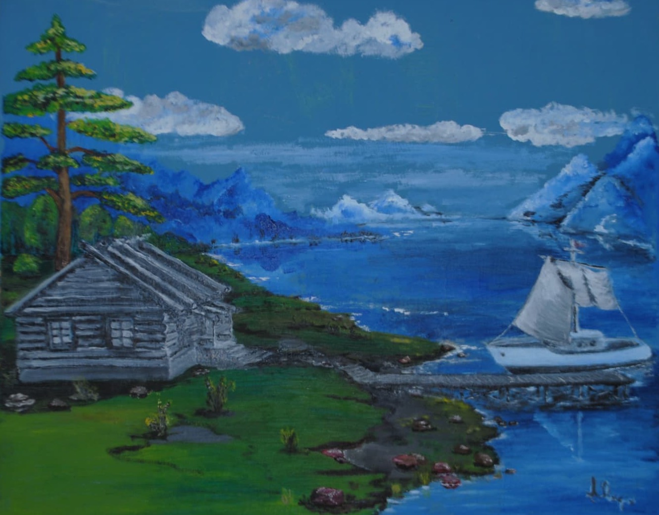 Cabin by the Cold Water — painting by Leonid Fedorets