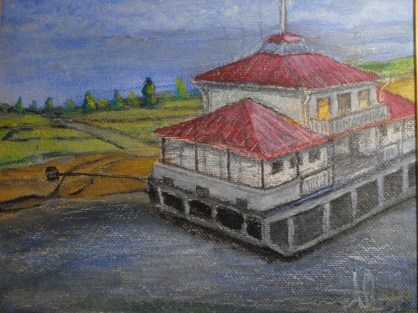 Vydubychi Landing — painting by Leonid Fedorets