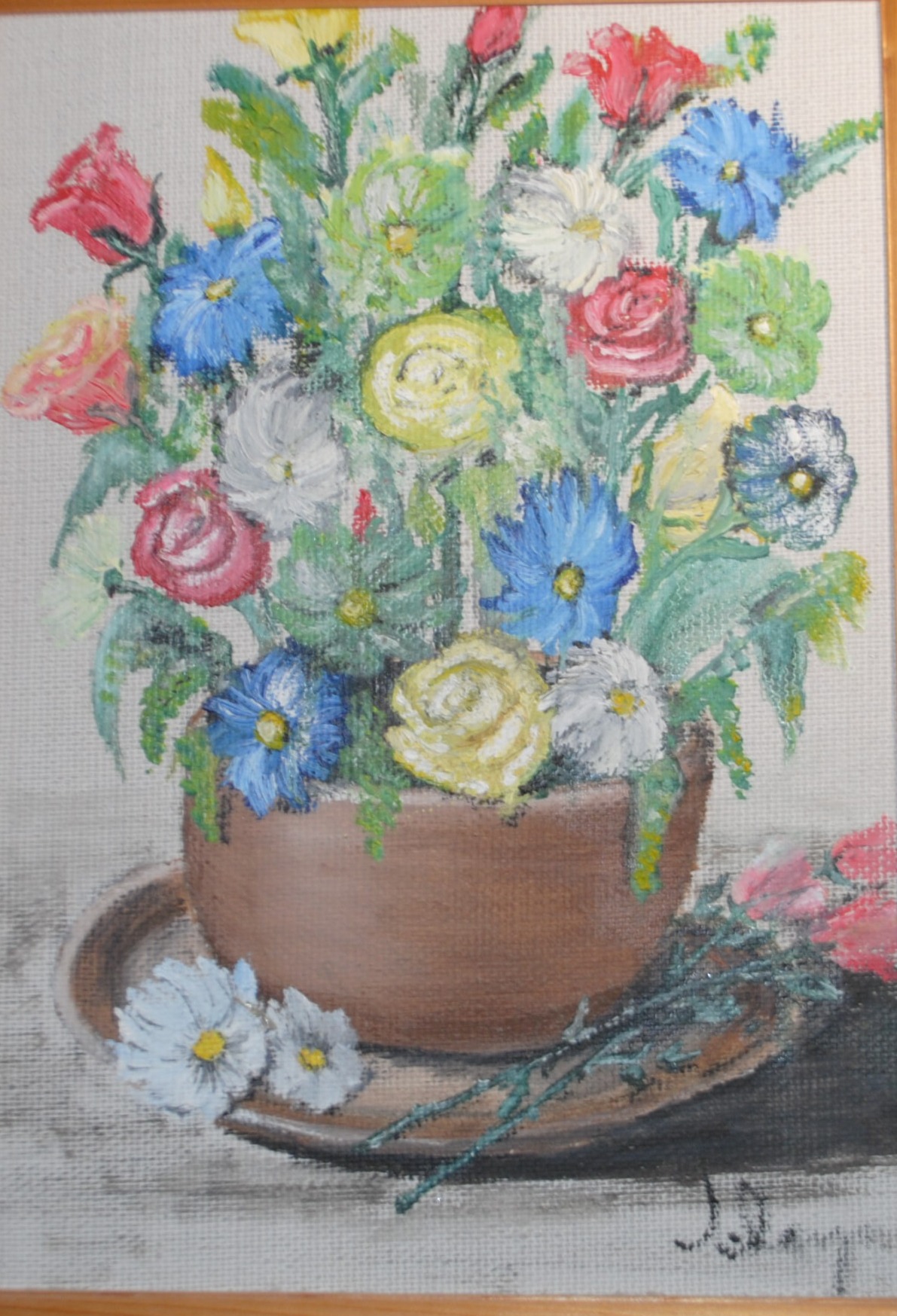 Wildflowers in a Clay Cup — painting by Leonid Fedorets
