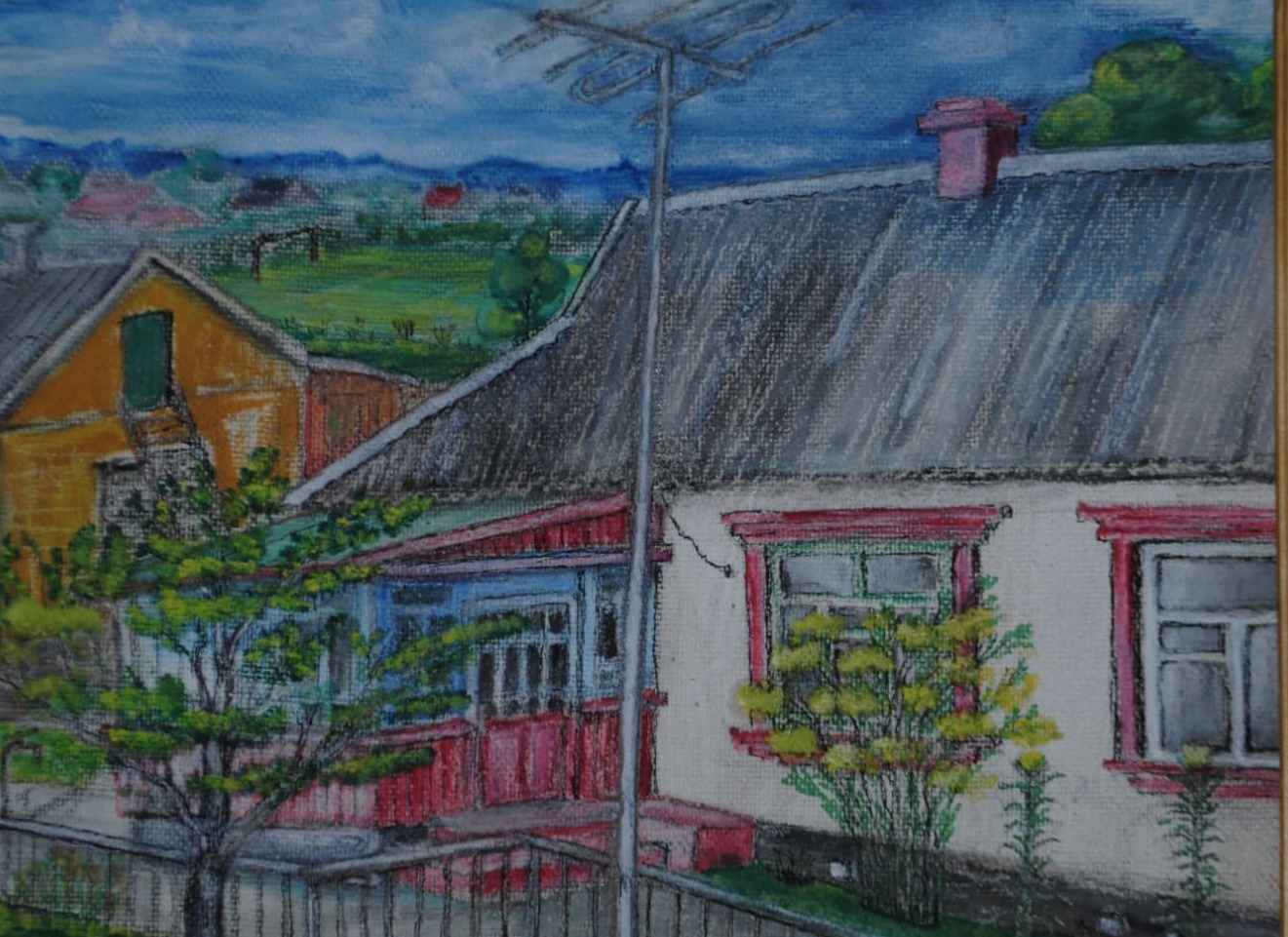 Roofs of the Home Street — painting by Leonid Fedorets