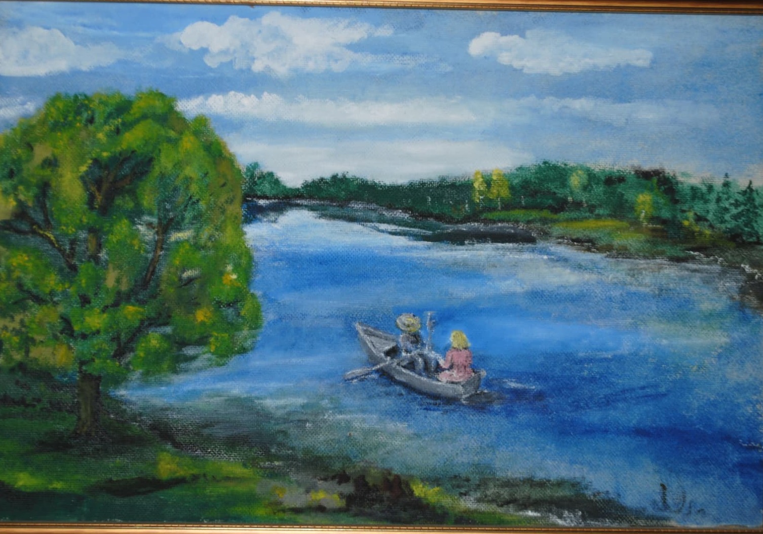 Two in a Boat — painting by Leonid Fedorets